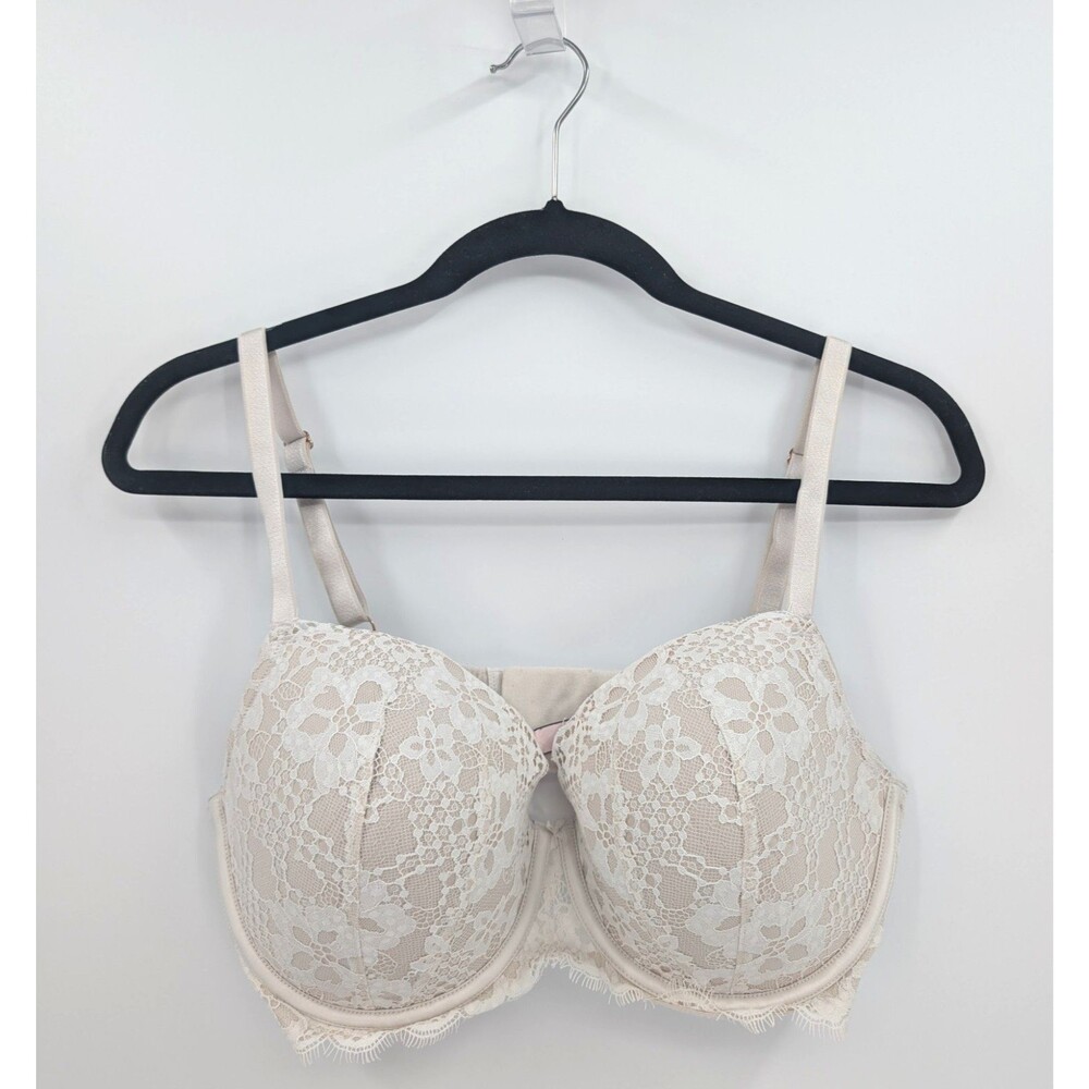 Victoria's Secret Bra 36DDD Ivory Lace Lined Demi Dream Angels